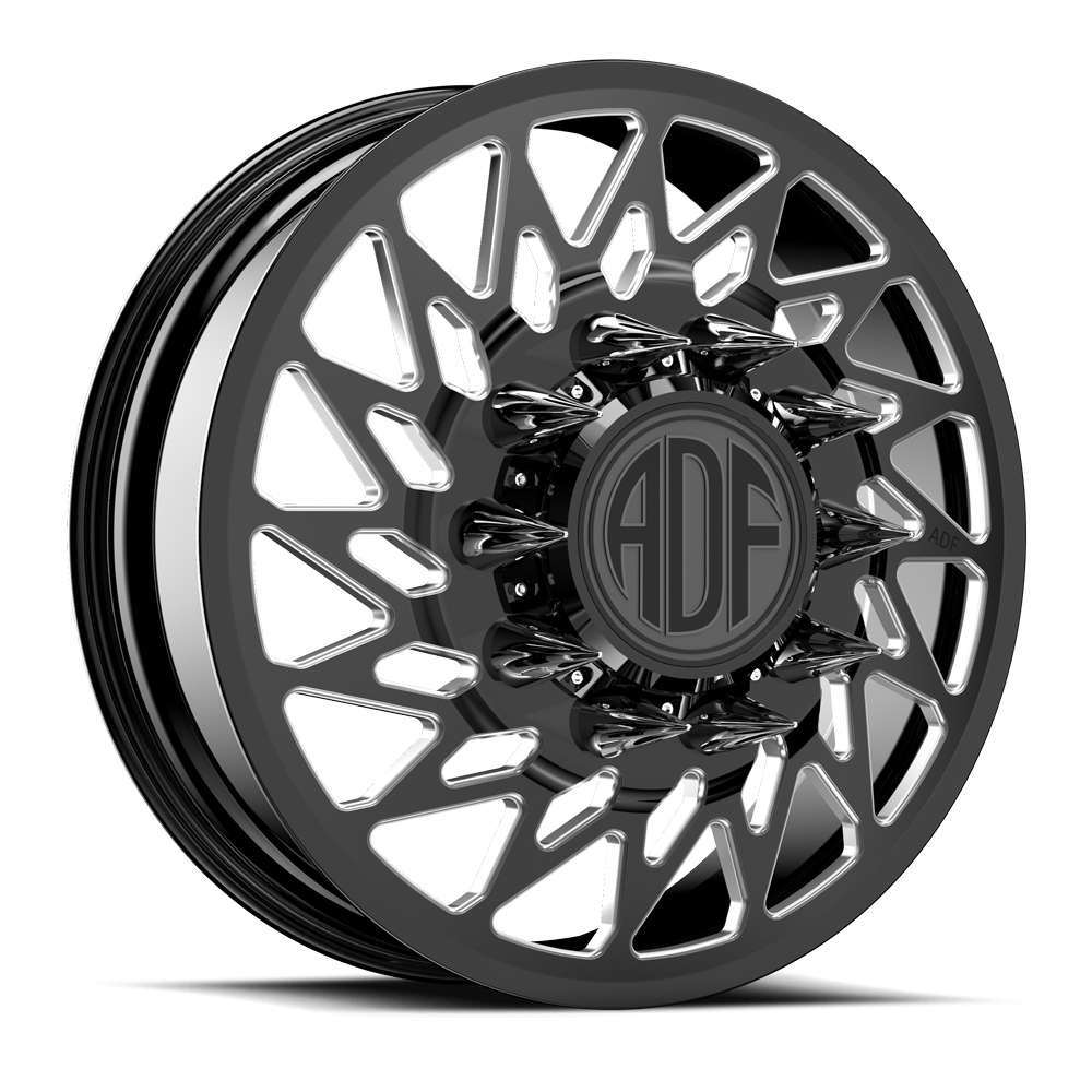 Adf Dually Chopper Wheels Rims 22x8.25 8x210 Gloss Black/Machined 145mm