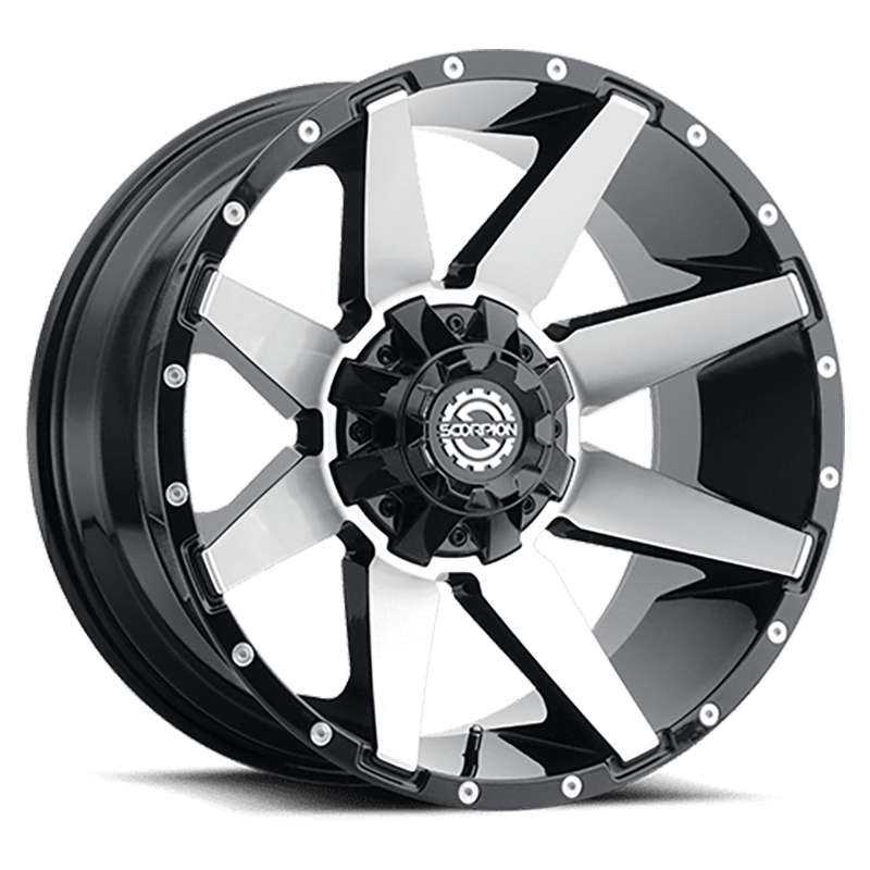 Scorpion Sc31 20x10 5x127 5x135 Black Machined -19mm Wheels