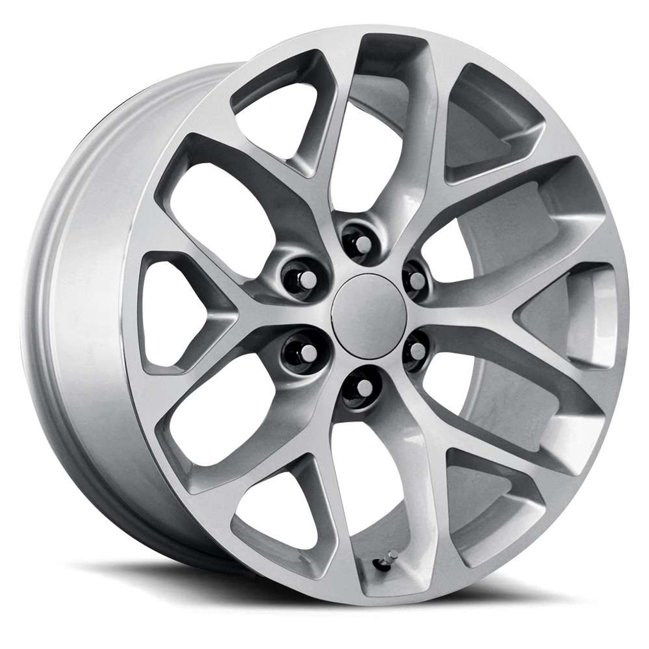 Topline 2015 GMC Sierra Wheels Rims 20x9 6x5.5 (6x139.7) Silver Machine ...