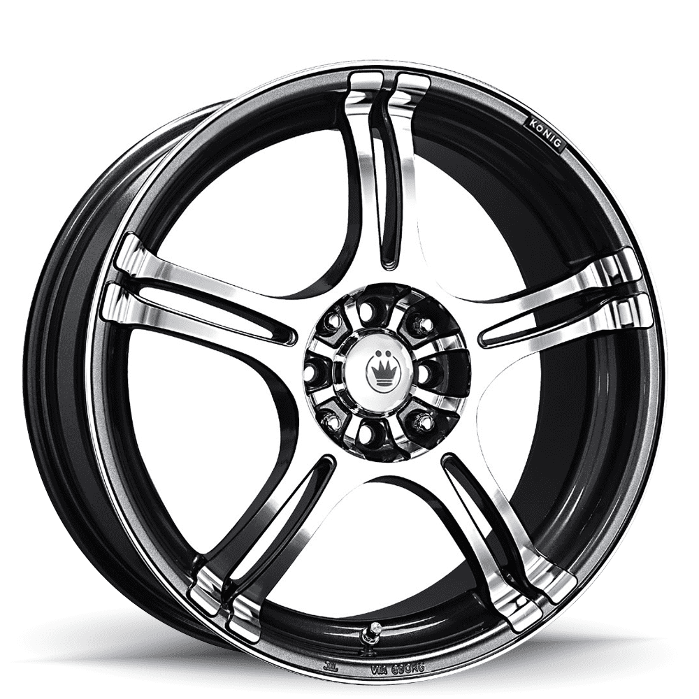 Konig 48A Incident Wheels Rims 17x7 4x100 4x114.3 Graphite W