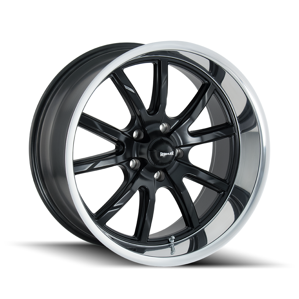 Ridler 650 18x8 5x127 Matte Black W/ Polished Lip 0mm Wheels