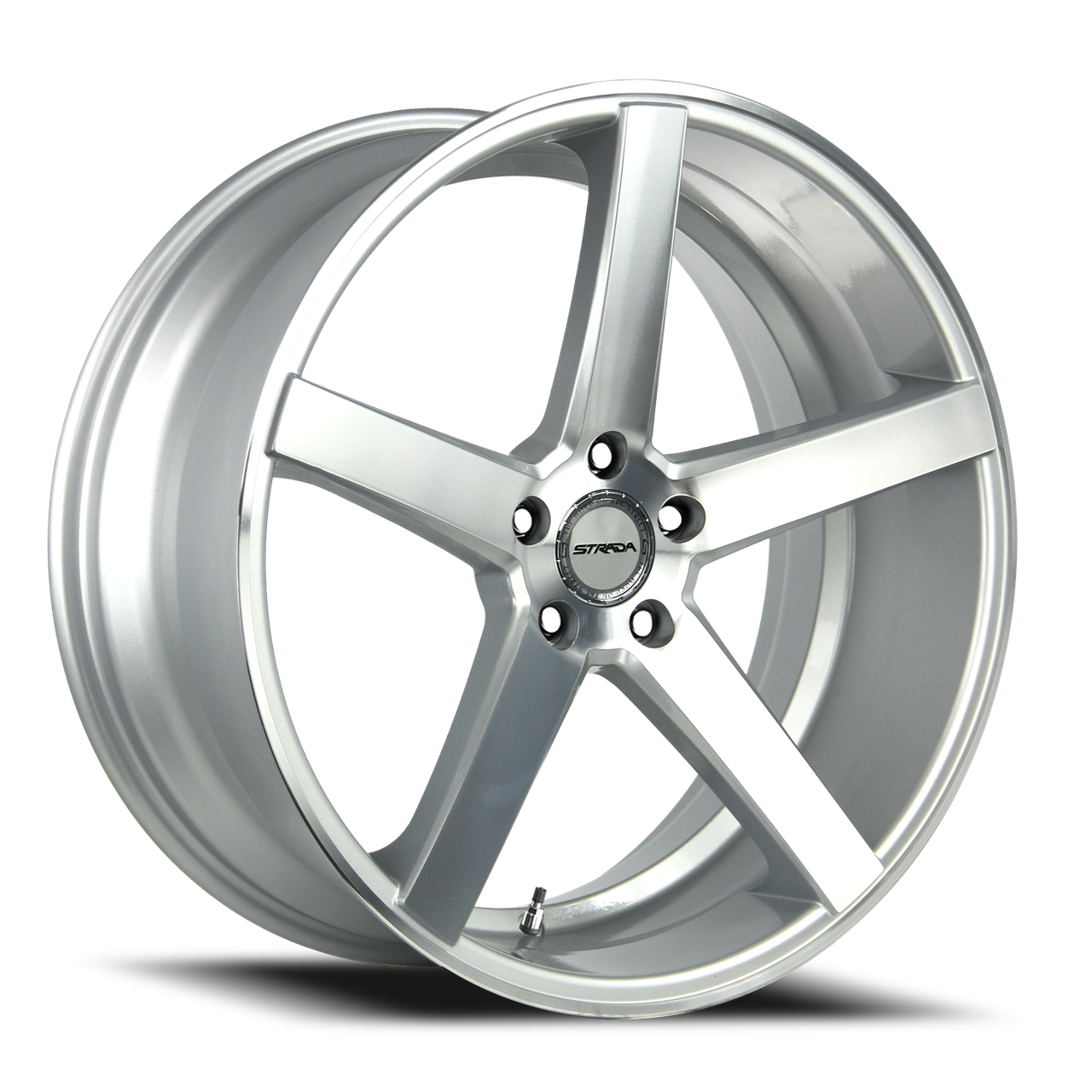 Strada S35 Perfetto 24x10 5x139.7 Silver Machine 18mm Wheels