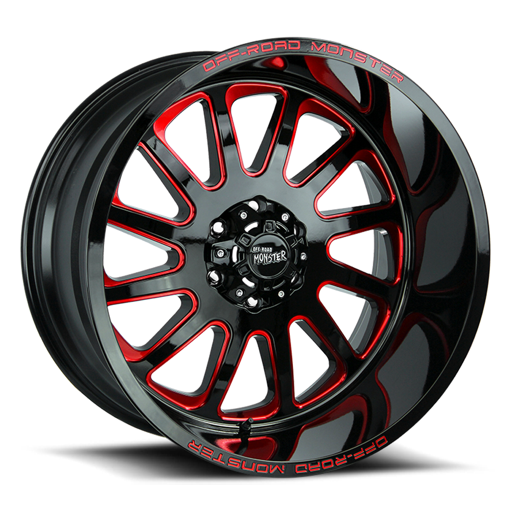 Off Road Monster M17 M17 17x9 6x139.7 Black Candy Red 0 Wheels