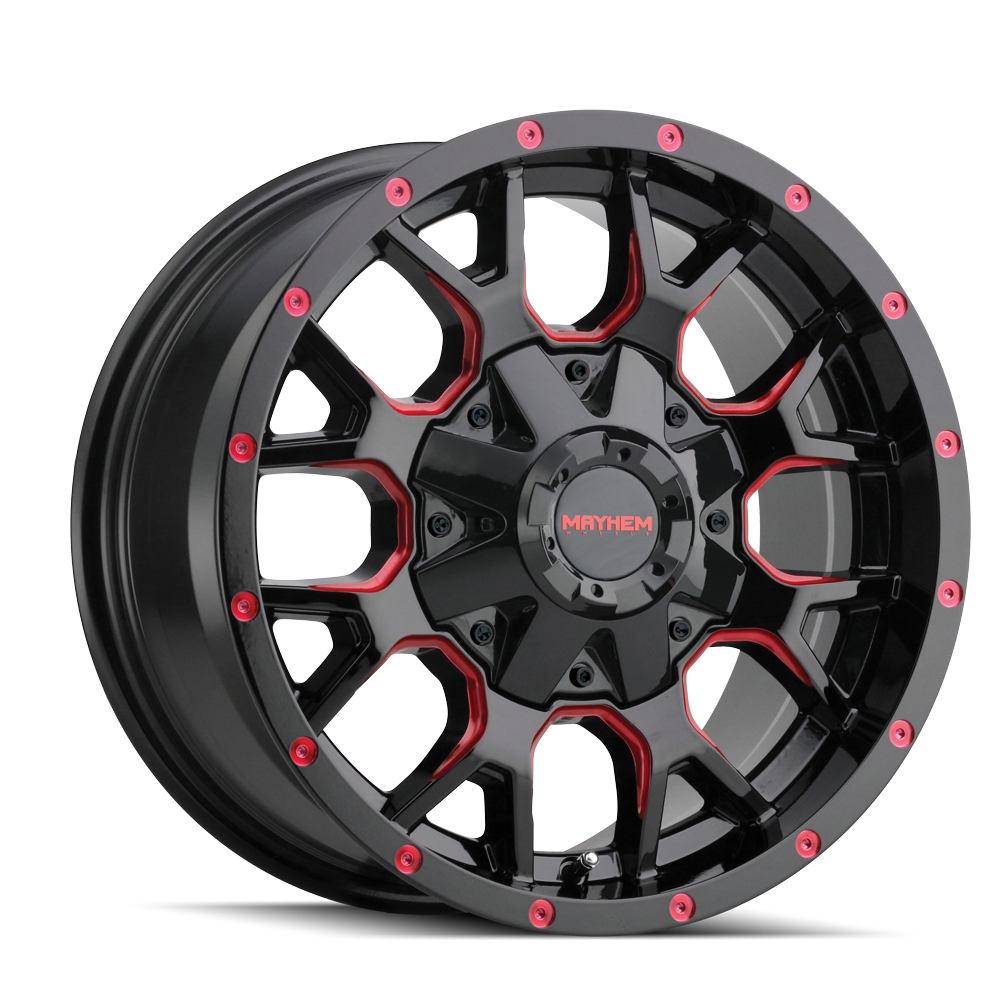 Mayhem Warrior Wheels Rims 17x9 5x127 5x139.7 Gloss Black Milled W
