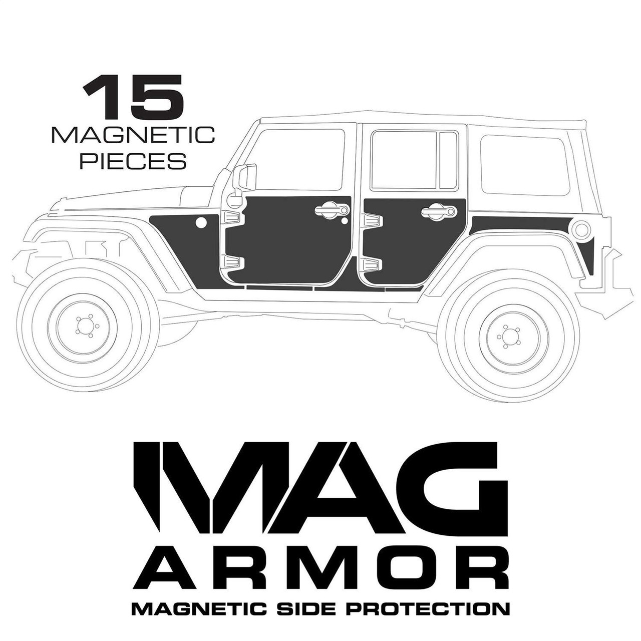 SmittyBilt MAG-ARMOR Set Of 15 - Magnetic Side Protection For Jeep JK Models