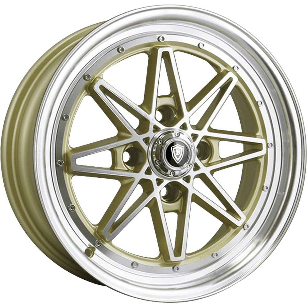 Gale Rims G - Line Alloys G8008 16x7 4x114.3 Gold Machined 30mm Wheels