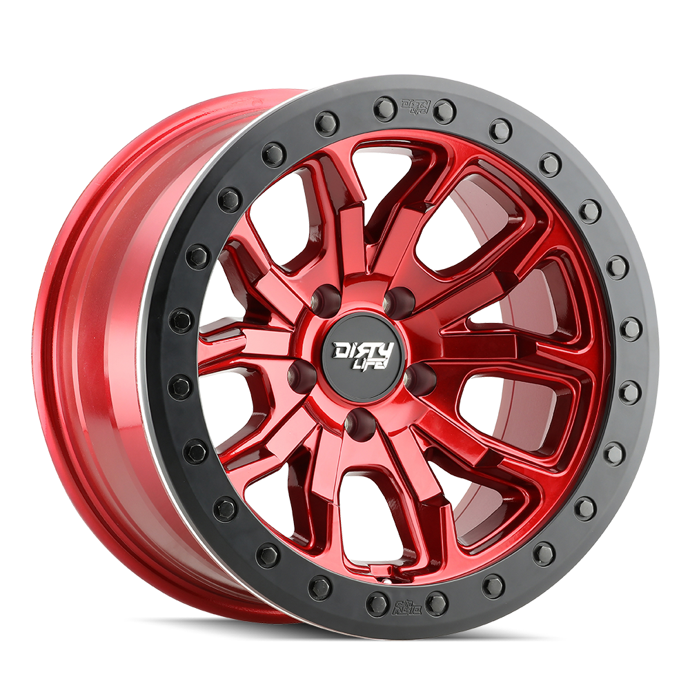 Dirty Life Dt-1 17x9 6x139.7 Crimson Candy Red -12mm Wheels