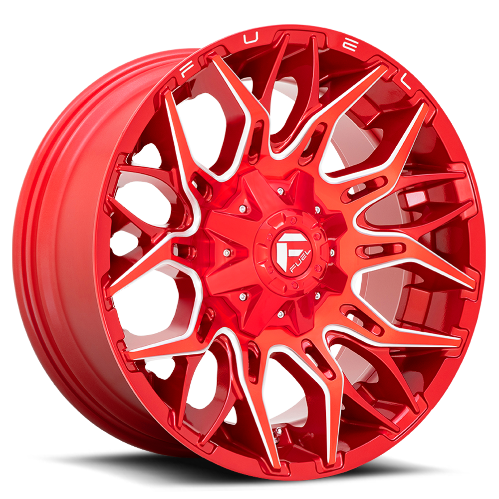 Fuel D771 Twitch Wheels Rims 22x12 6x135 6x139.7 Candy Red Milled