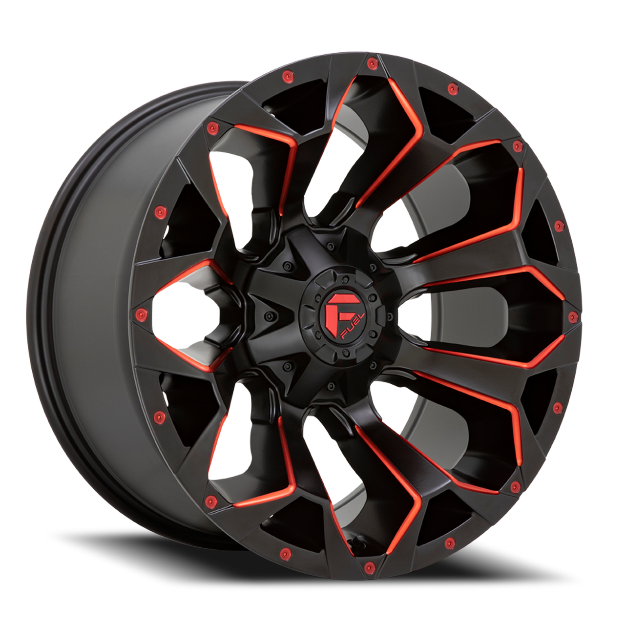 Fuel D787 Assault 17x8.5 6x120 Black Red Tint 14mm Wheels