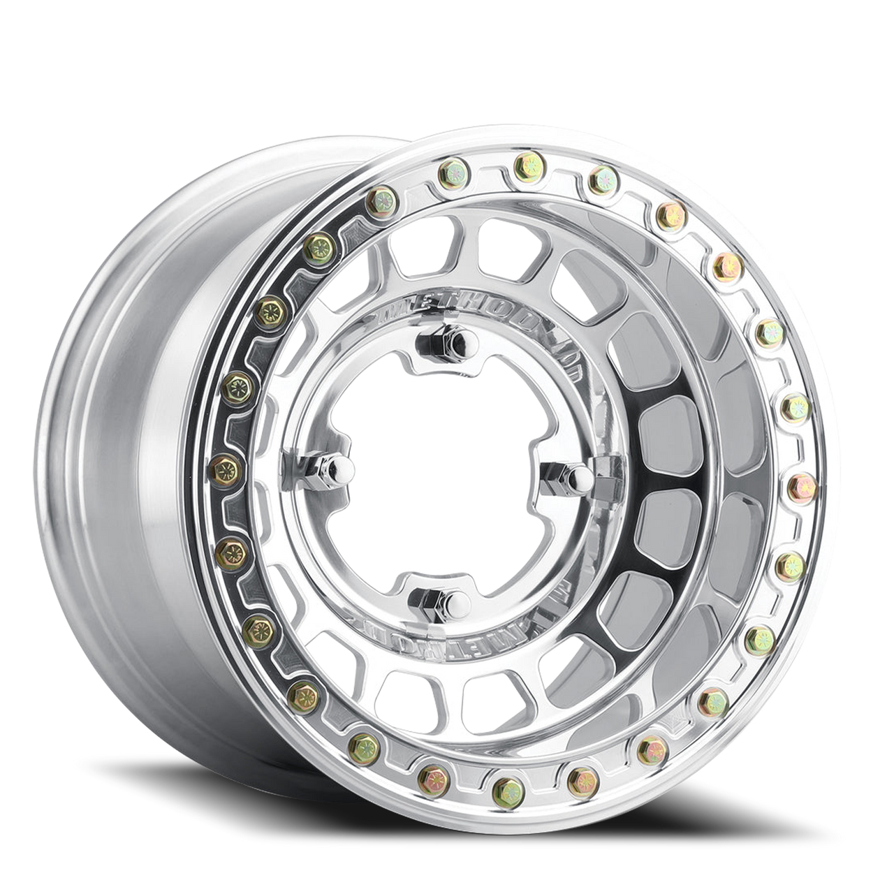 Method Race Mr413 Beadlock Atv Wheels Rims 15x7 4x136 Polished