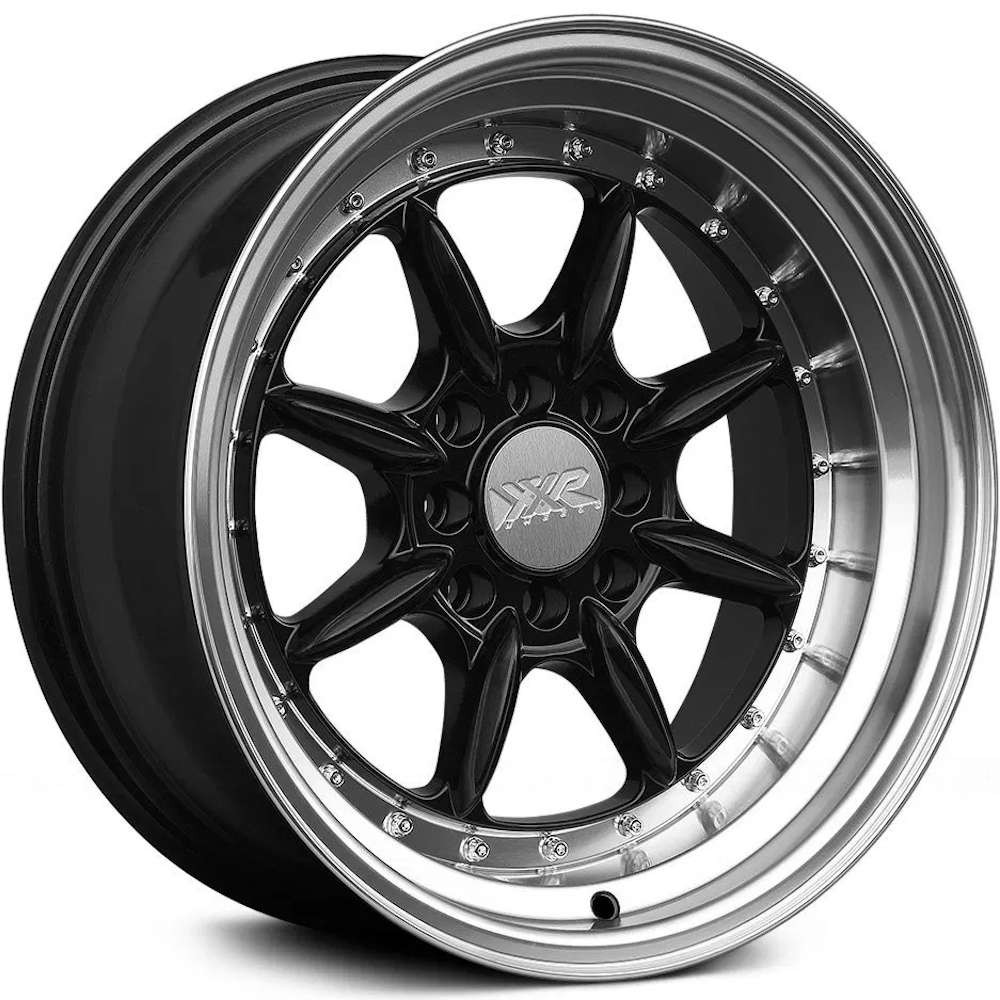Xxr 002.5 16x8 4x100 4x114.3 Black Machined Lip 0mm Wheels
