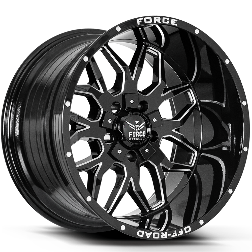 Force Off-Road F30 Wheels Rims 20x12 5x139.7 5x150 Black Milled -44mm ...