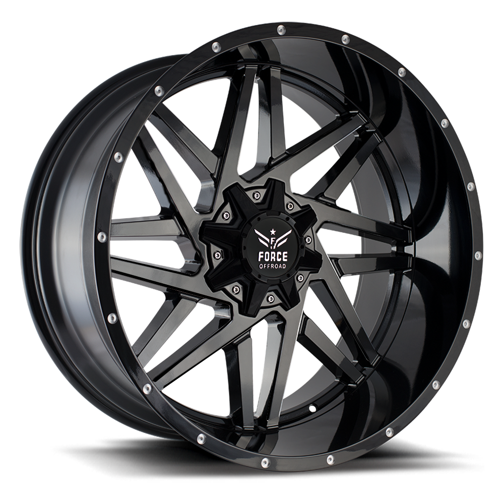 Force Off-Road Fo1 Wheels Rims 20x12 6x135 6x5.5 (6x139.7) Gloss Black ...