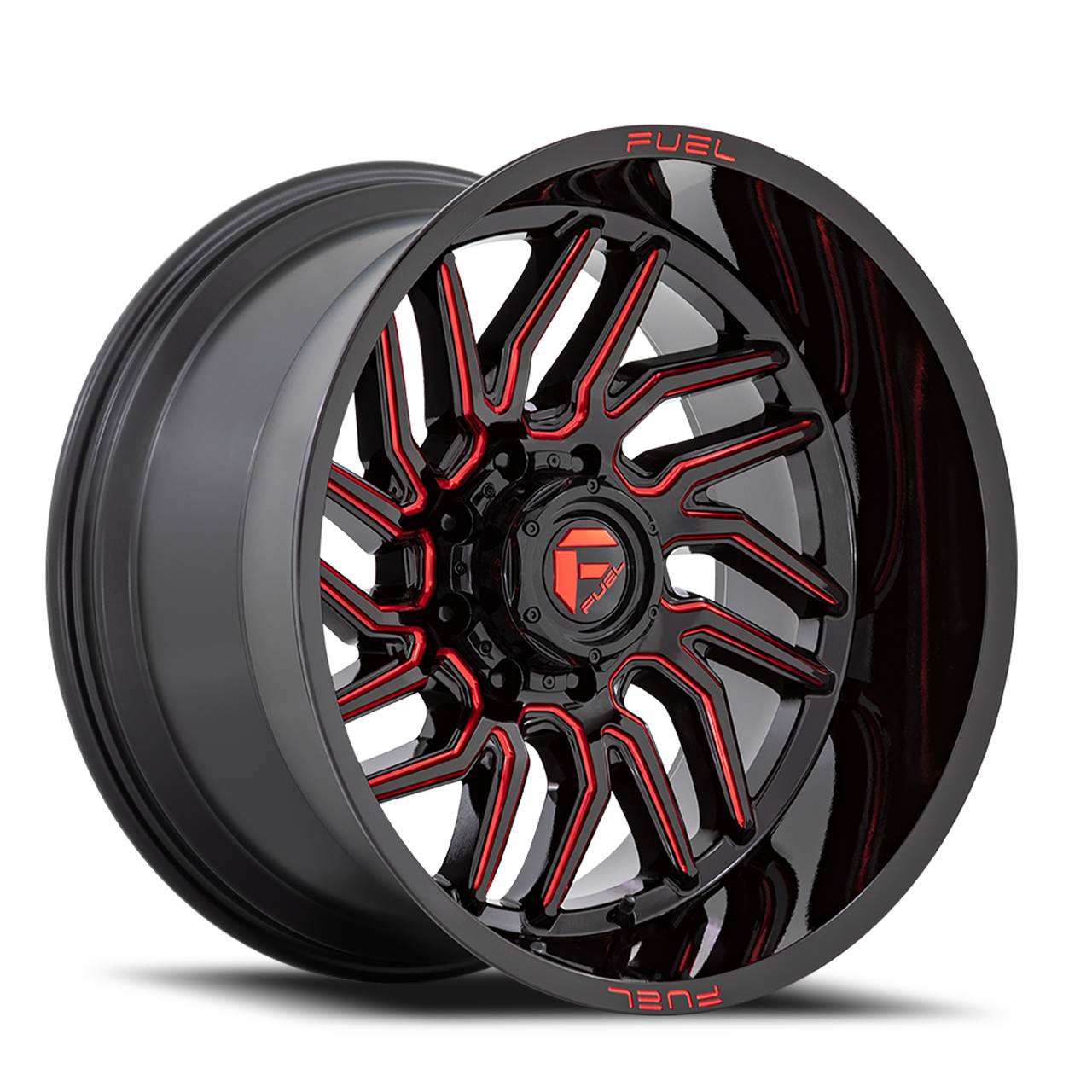 Fuel D808 Hurricane 20x10 8x180 Black Red Tint -18mm Wheels