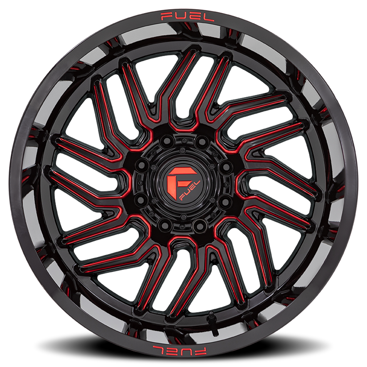 Fuel D808 Hurricane 20x9 6x139.7 Black Red Tint 20mm Wheels