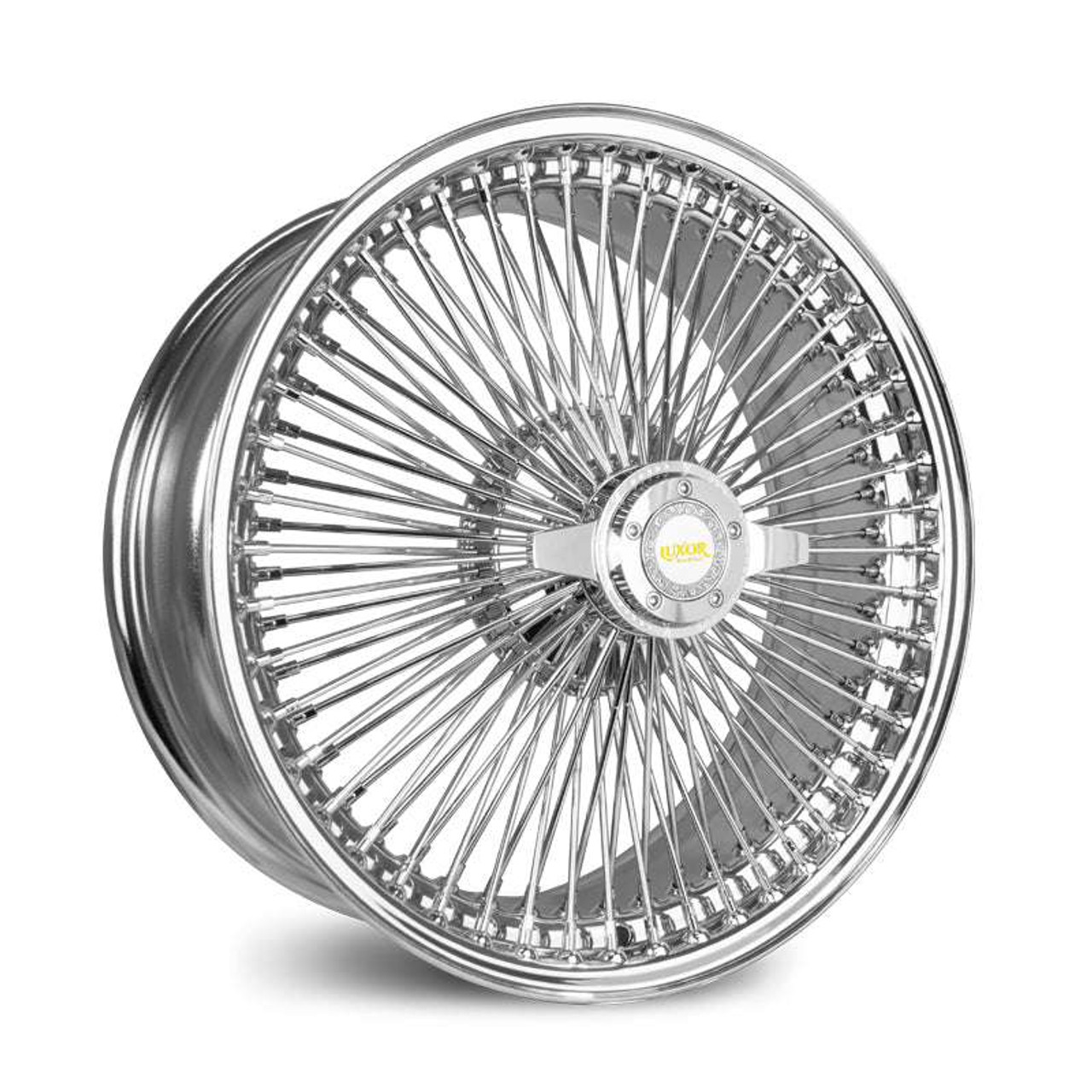 Luxor 100 Straight Lace Fwd Custom Drilled Wire Wheel Blanks Rims 18x8  Chrome 0mm | LW-188F1AC