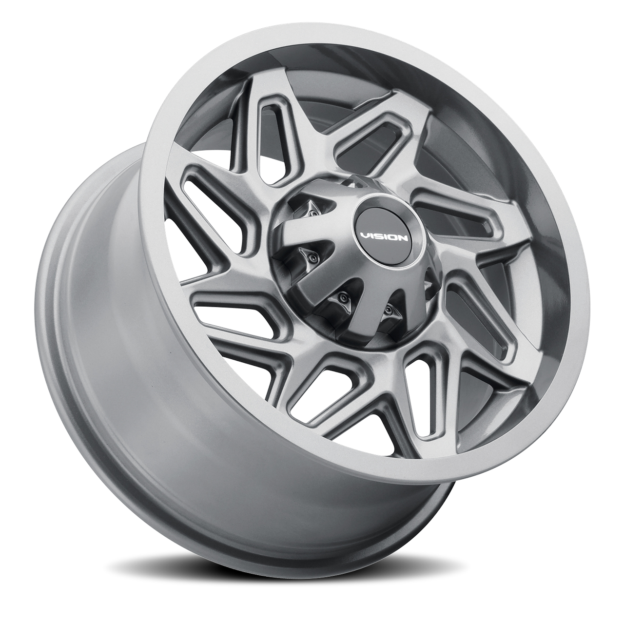 Vision Utv Rims Vision Spyder 361 12x8 4x110 Gunmetal -10mm Wheels