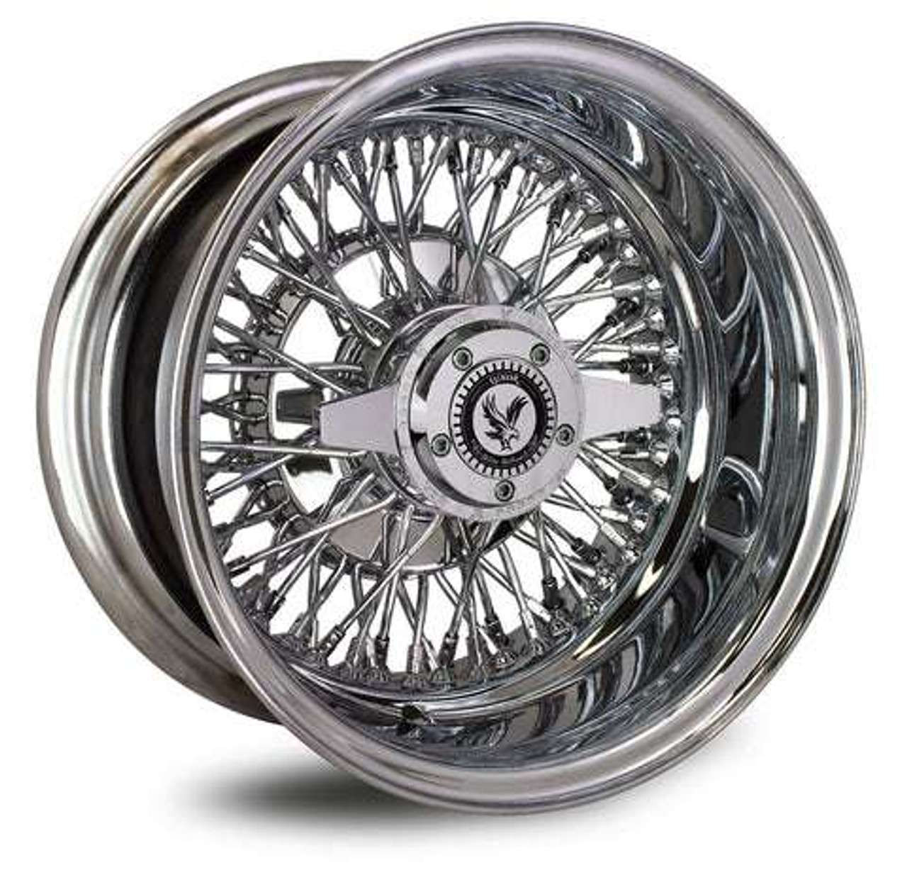 Luxor 72 Cross Lace Reverse Wire Wheel Custom Drilled Wheel Blanks Rims  14x7 Chrome | LW-147R7AC