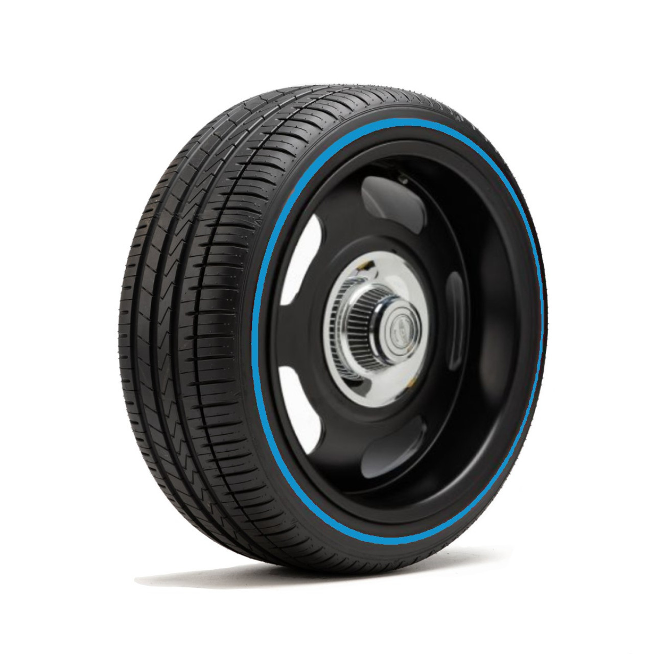 profile picture black with blue line