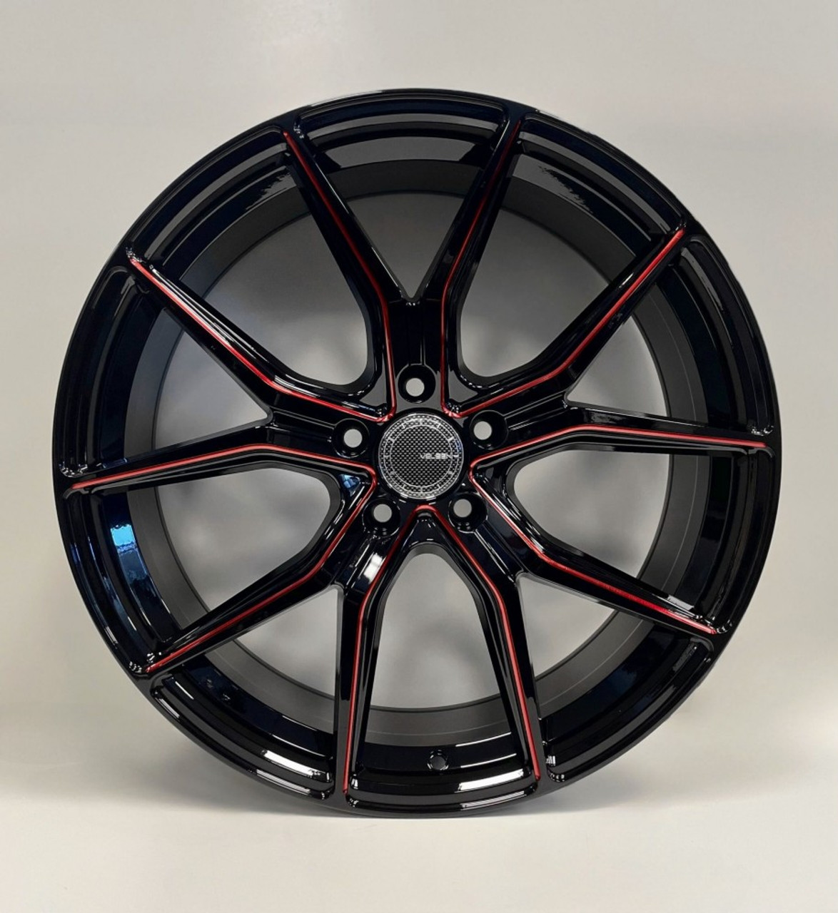 Velsen 531 Wheels Rims 20x8 5 5x114 3 Black With Red Milling 38mm