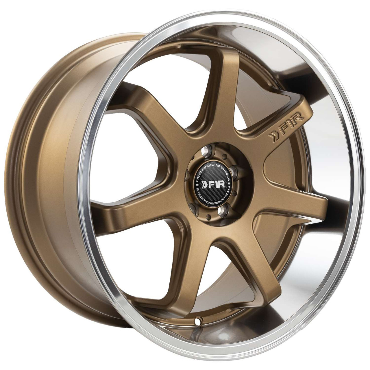 F1R Fc7 18x8.5 5x114.3 Satin Bronze Polished Lip 38mm Wheels