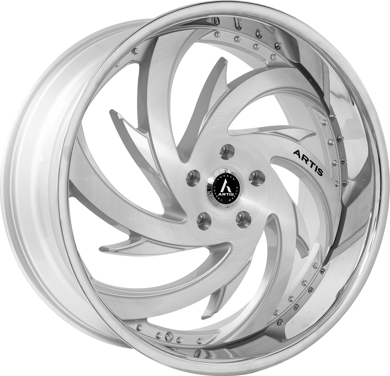 Lexani Spada 24x10 5x120.65 Silver Machine Stainless 10 Wheels