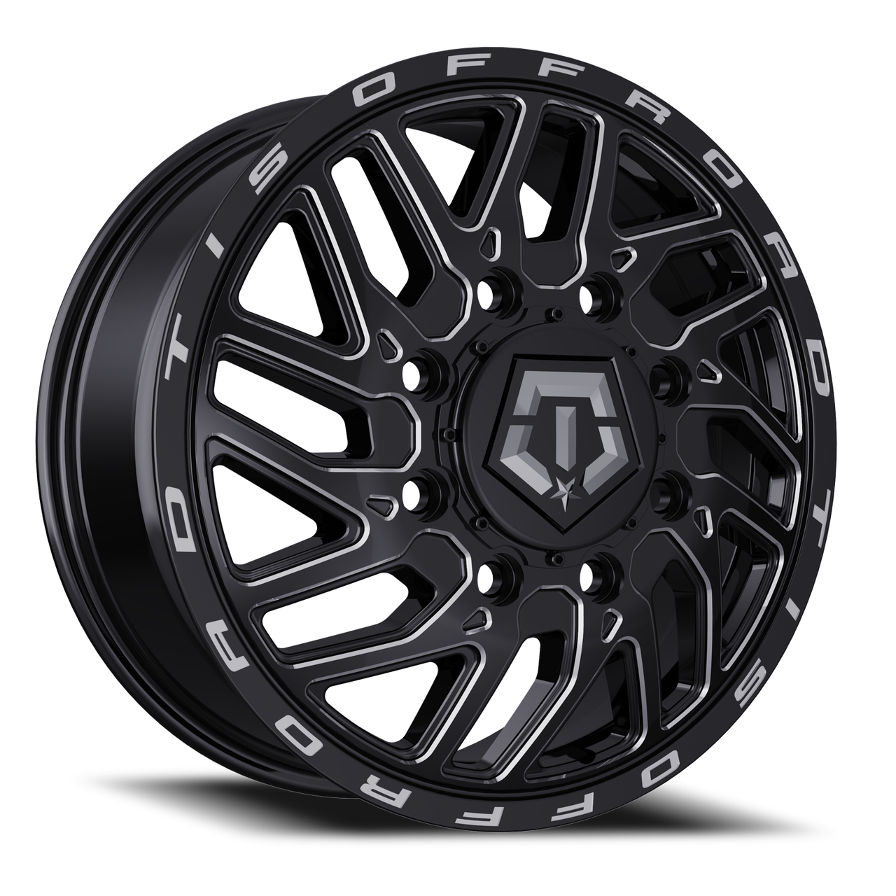Tis 544Bm 20x8.25 8x210 Gloss Black Accents 127mm Wheels