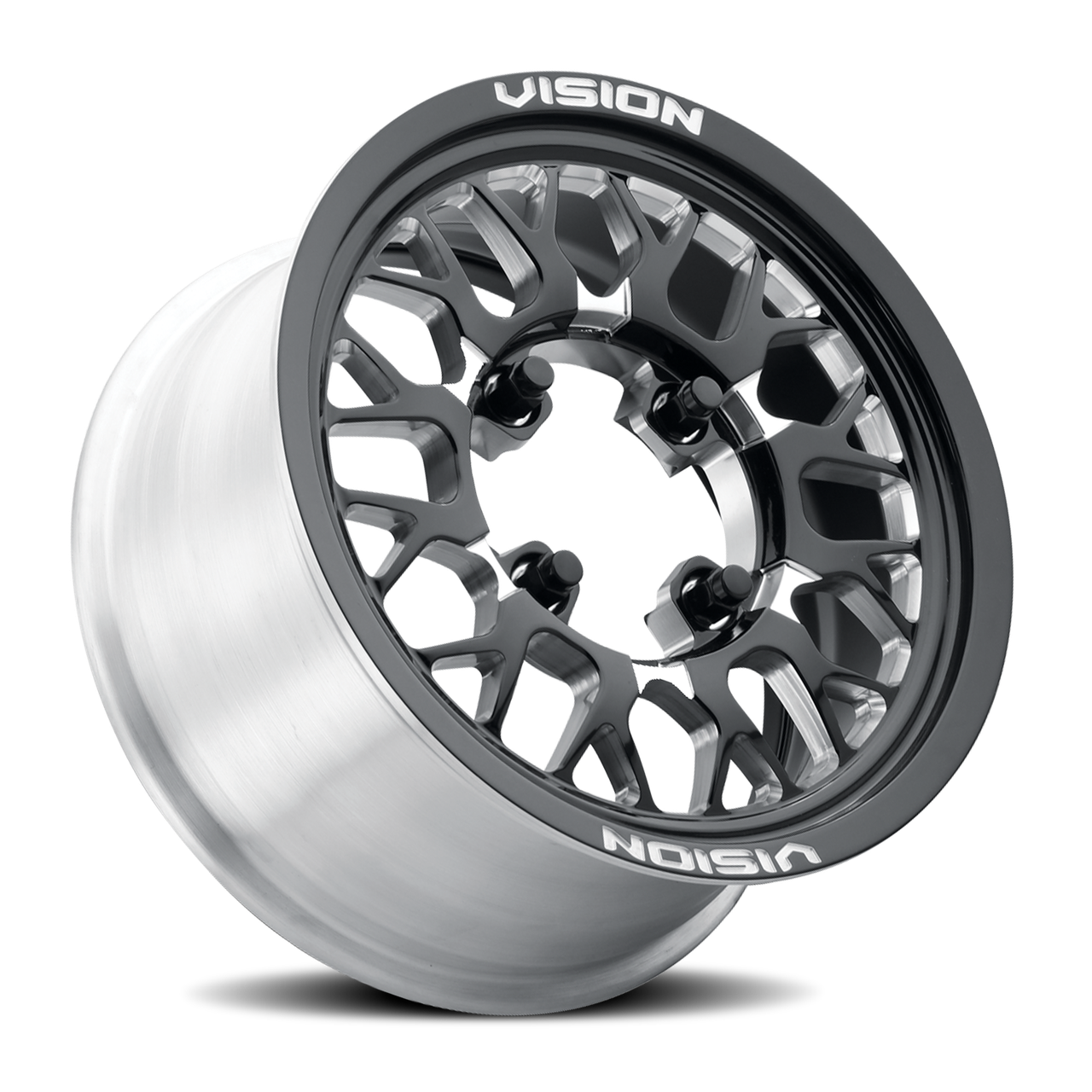 Vision Storm 346 Atv Wheels Rims 15x7 4x136 Gloss Black Milled Spoke ...