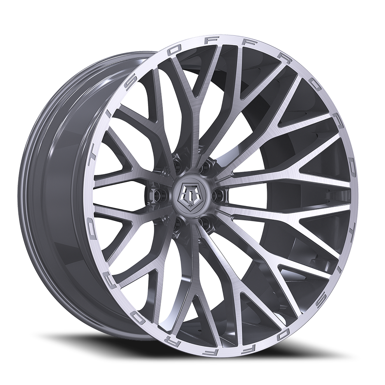Tis 566Bsm 22x10 6x135 Brushed Silver -19mm Wheels