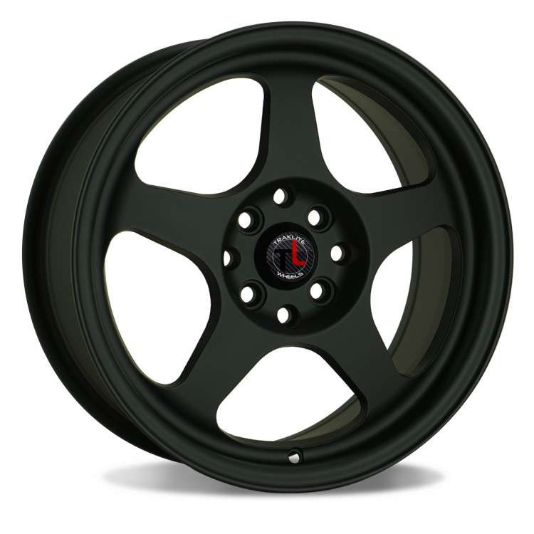 Traklite Wheels Burn 15x8 4x100 Matte Black 20mm Wheels