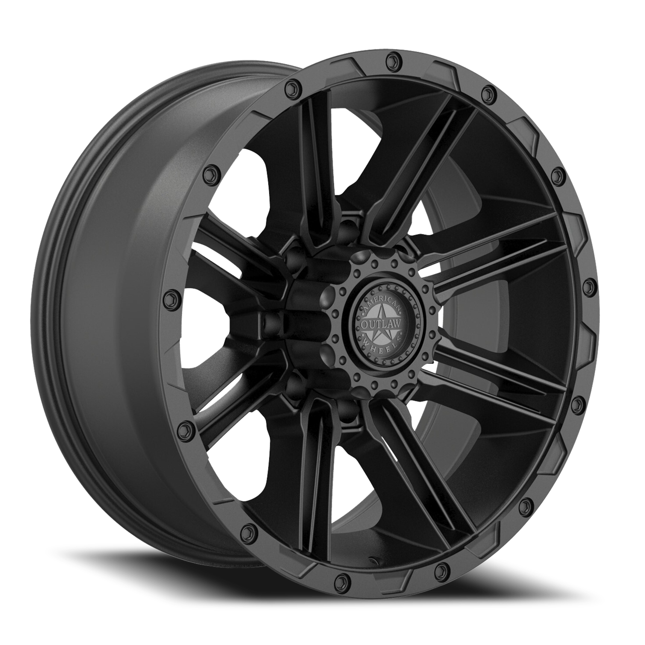 Capone Rims American Outlaw Railcar 20x9 8x165.1 Black Dark -10mm Wheels