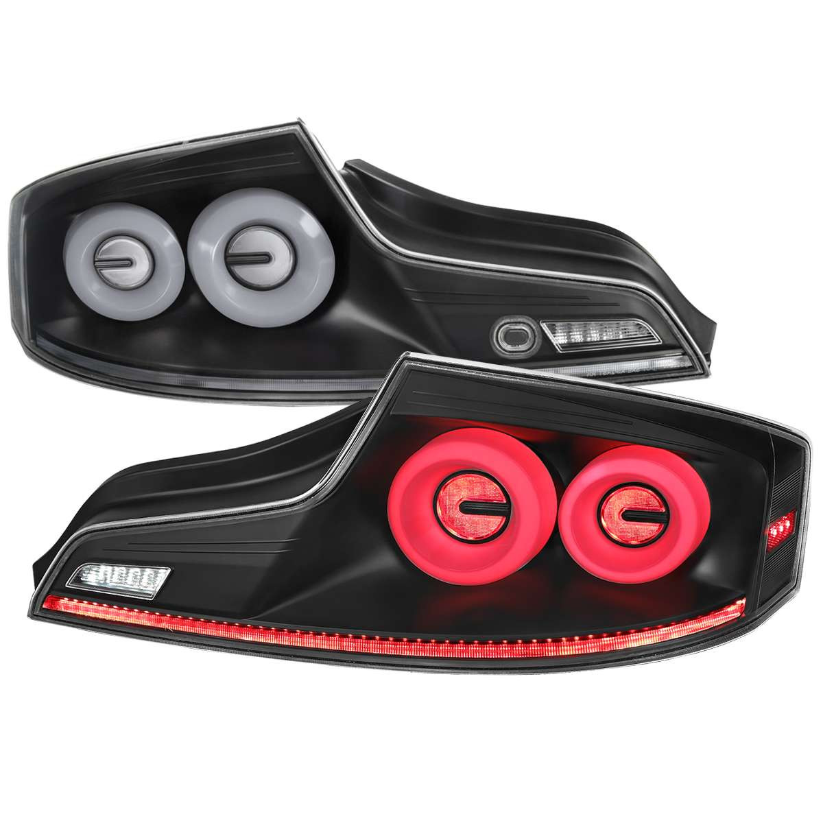 Spec-D Clear LED Tail Lights w/ Sequential Turn Signal & Black Housing ...