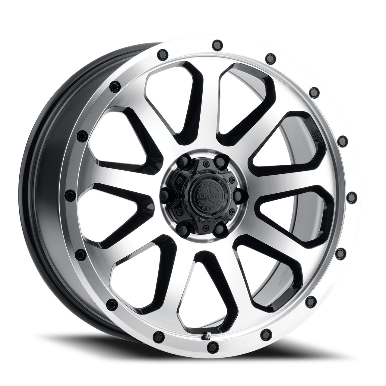 American Outlaw Gunslinger 20x9 6x139.7 Black Machine 18 Wheels