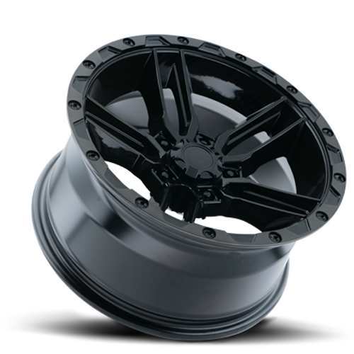 Capone Rims American Outlaw Railcar 17x8.5 5x127 Black Dark 10mm Wheels