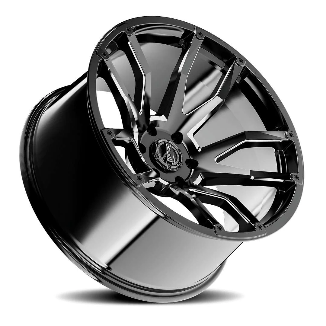 Two Impacted Rims Torque Wheels Tw403C Impact 22x11 8x165.1 Black -25mm Wheels