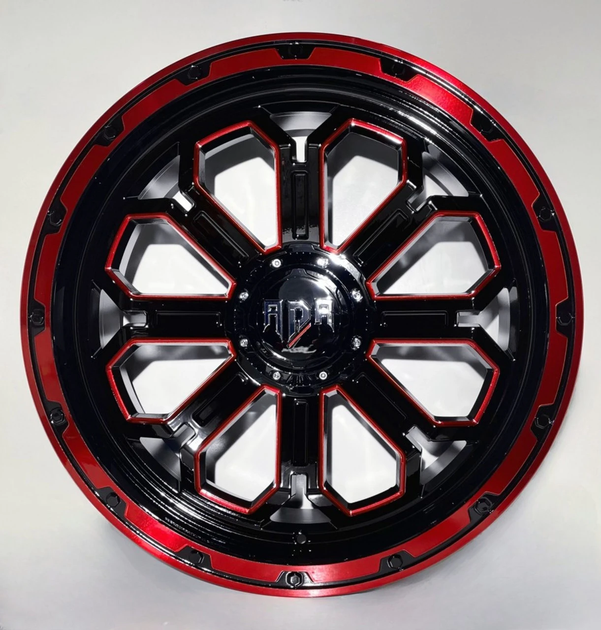 Wheel Rims 22 Red Red Dirt Road RD23 22x10 6x135 6x139.7 Black Machine Red -18 Wheels