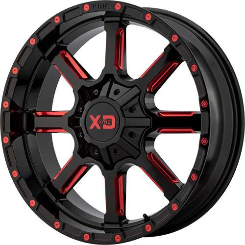 Xd8 Rims Xd Xd838 Mammoth Black Milled 20x10 8x180 Red -18mm Wheels