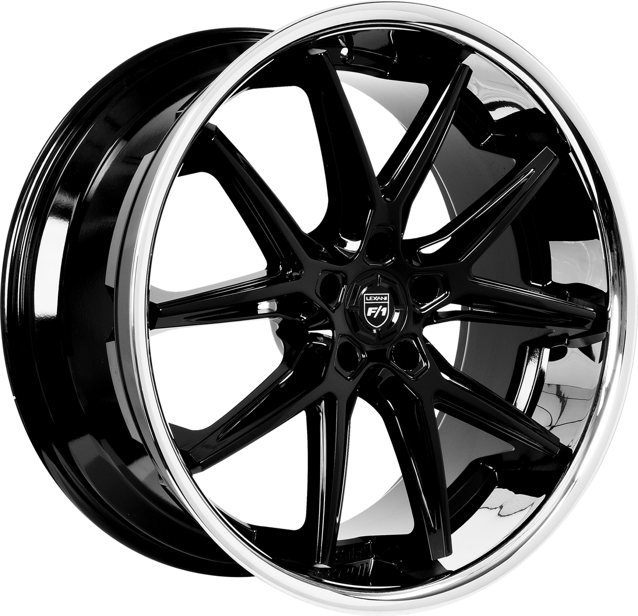 Lexani Circuit 20x9 Black Stainless Chrome 15mm Blank Wheels