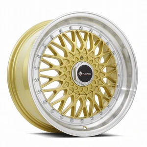 Vors Vr3 Wheels Rims 17x8 4x100 4x114.3 Gold W/ Machined Lip 33mm | VR0317758H33GD