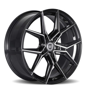 Curva Cff43 Wheels Rims 20x8.5 5x114.3 Gloss Black Machine Face 35mm | CFF43-20851143573BMF