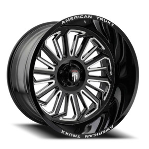 DOORBUSTER PRICING! - American Truxx At1916 Butcher Wheel 20x12 6x139.7 Gloss Black Milled -25mm | AT1916-2283M