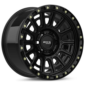 RTX Striker Wheels Rims 17x8.5 5x127 Gloss Black With Milled Rivets -10mm | 178601