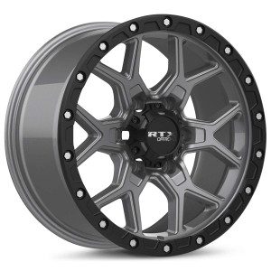 RTX Storm Wheels Rims 17x8.5 6x139.7 Matte Gunmetal With Black Lip And Milled Rivets 20mm | 178605