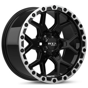 RTX Storm Wheels Rims 17x8.5 6x139.7 Gloss Black Milled With Machined Lip 20mm | 178610
