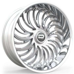 Dazz D103 Heat Wheels Rims 24x10 5x120.65 5x127 Brushed Gloss Silver W/ Chrome Stainless Lip 0mm | D103240008P0022