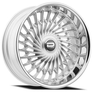 Dazz D101 Seville Wheels Rims 26x10 5x120.65 5x127 Brushed Gloss Silver W/ Chrome Stainless Lip 0mm | D101260008P0022