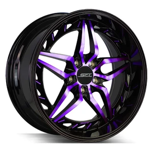 Shift Hf37 Injector Wheels Rims 18x8.5 5x114.3 Gloss Black W/ Candy Purple Face 30mm | HF3788551430GBMP
