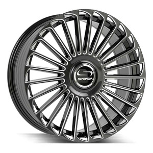 Strada Sf68 Martello Wheels Rims 20x8.5 5x115 5x120 Gloss Black Milled 20mm | SF6808551620GBML