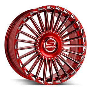 Strada Sf68 Martello Wheels Rims 20x8.5 5x114.3 5x120 Milled Candy Red 30mm | SF6808550130RML