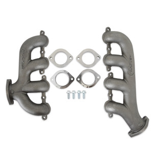 Hooker BlackHeart LS Swap Exhaust Manifolds - Rear Dump SBC Exit - Natural Cast | JVRB 8506HKR